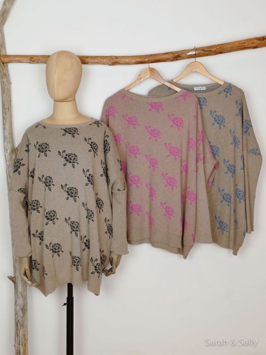 Poncho Pullover Rose Cashmere